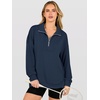 image:imageANRABESS Waffle Knit Sweatshirt for Women Lightweight ShirtsNavy Blue