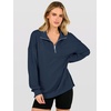 image:imageANRABESS Waffle Knit Sweatshirt for Women Lightweight ShirtsNavy Blue