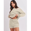 image:imageANRABESS Women 2 Piece Outfits Sweat Lounge Shorts SetsAlmond