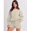 image:imageANRABESS Women 2 Piece Outfits Sweat Lounge Shorts SetsAlmond
