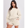 image:imageANRABESS Women 2 Piece Outfits Sweat Lounge Shorts SetsBeige