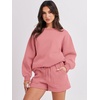 image:imageANRABESS Women 2 Piece Outfits Sweat Lounge Shorts SetsDark Pink