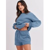 image:imageANRABESS Women 2 Piece Outfits Sweat Lounge Shorts SetsDeep Blue