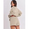 image:imageANRABESS Women 2 Piece Outfits Sweat Lounge Shorts SetsDeep Khaki