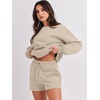 image:imageANRABESS Women 2 Piece Outfits Sweat Lounge Shorts SetsDeep Khaki