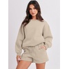 image:imageANRABESS Women 2 Piece Outfits Sweat Lounge Shorts SetsDeep Khaki