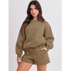 image:imageANRABESS Women 2 Piece Outfits Sweat Lounge Shorts SetsLight Brown