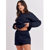 image:imageANRABESS Women 2 Piece Outfits Sweat Lounge Shorts SetsNavy Blue
