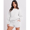 image:imageANRABESS Women 2 Piece Outfits Sweat Lounge Shorts SetsWhite