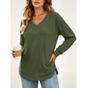 image:imageANRABESS Women Fleece Thermal Shirts Lightweight Long Sleeve Tunic TopArmy Green