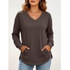 image:imageANRABESS Women Fleece Thermal Shirts Lightweight Long Sleeve Tunic TopCoffee