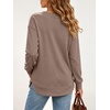 image:imageANRABESS Women Fleece Thermal Shirts Lightweight Long Sleeve Tunic TopLight Brown