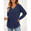 image:imageANRABESS Women Fleece Thermal Shirts Lightweight Long Sleeve Tunic TopNavy Blue