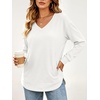 image:imageANRABESS Women Fleece Thermal Shirts Lightweight Long Sleeve Tunic TopWhite