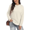 image:imageANRABESS Women Long Sleeve Quilted Lightweight SweatshirtWhiteXL