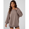 image:imageANRABESS Women Oversized Long Sleeve Crewneck SweatshirtsKhaki