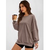 image:imageANRABESS Women Oversized Long Sleeve Crewneck SweatshirtsKhaki
