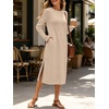 image:imageANRABESS Women Wrinkle Free Long Sleeve Fall Midi Dress with PocketsAlmond