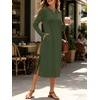 image:imageANRABESS Women Wrinkle Free Long Sleeve Fall Midi Dress with PocketsArmy Green