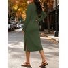 image:imageANRABESS Women Wrinkle Free Long Sleeve Fall Midi Dress with PocketsArmy Green