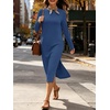 image:imageANRABESS Women Wrinkle Free Long Sleeve Fall Midi Dress with PocketsDeep Blue