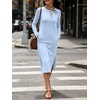 image:imageANRABESS Women Wrinkle Free Long Sleeve Fall Midi Dress with PocketsLight Blue