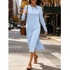 image:imageANRABESS Women Wrinkle Free Long Sleeve Fall Midi Dress with PocketsLight Blue