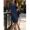 image:imageANRABESS Women Wrinkle Free Long Sleeve Fall Midi Dress with PocketsNavy Blue