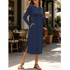 image:imageANRABESS Women Wrinkle Free Long Sleeve Fall Midi Dress with PocketsNavy Blue