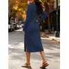 image:imageANRABESS Women Wrinkle Free Long Sleeve Fall Midi Dress with PocketsNavy Blue