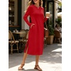 image:imageANRABESS Women Wrinkle Free Long Sleeve Fall Midi Dress with PocketsRed