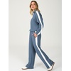 image:imageANRABESS Womens 2 Piece Lounge Set Color Block Tracksuit SweatsuitBlue White