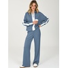 image:imageANRABESS Womens 2 Piece Lounge Set Color Block Tracksuit SweatsuitBlue White