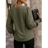 image:imageANRABESS Womens Business Casual Top Dressy Blouses Puff Long Sleeve ShirtsArmy Green