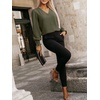 image:imageANRABESS Womens Business Casual Top Dressy Blouses Puff Long Sleeve ShirtsArmy Green