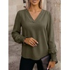 image:imageANRABESS Womens Business Casual Top Dressy Blouses Puff Long Sleeve ShirtsArmy Green