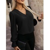 image:imageANRABESS Womens Business Casual Top Dressy Blouses Puff Long Sleeve ShirtsBlack