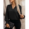 image:imageANRABESS Womens Business Casual Top Dressy Blouses Puff Long Sleeve ShirtsBlack
