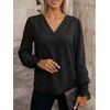 image:imageANRABESS Womens Business Casual Top Dressy Blouses Puff Long Sleeve ShirtsBlack