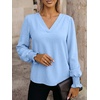 image:imageANRABESS Womens Business Casual Top Dressy Blouses Puff Long Sleeve ShirtsBright Bblue