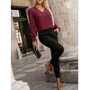 image:imageANRABESS Womens Business Casual Top Dressy Blouses Puff Long Sleeve ShirtsBurgundy Wine Red