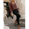 image:imageANRABESS Womens Business Casual Top Dressy Blouses Puff Long Sleeve ShirtsCoffee