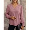 image:imageANRABESS Womens Business Casual Top Dressy Blouses Puff Long Sleeve ShirtsDusty Rose
