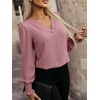 image:imageANRABESS Womens Business Casual Top Dressy Blouses Puff Long Sleeve ShirtsDusty Rose