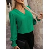 image:imageANRABESS Womens Business Casual Top Dressy Blouses Puff Long Sleeve ShirtsGreen