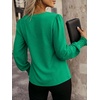 image:imageANRABESS Womens Business Casual Top Dressy Blouses Puff Long Sleeve ShirtsGreen