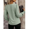 image:imageANRABESS Womens Business Casual Top Dressy Blouses Puff Long Sleeve ShirtsLight Green