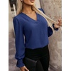 image:imageANRABESS Womens Business Casual Top Dressy Blouses Puff Long Sleeve ShirtsNavy Blue