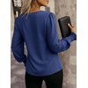 image:imageANRABESS Womens Business Casual Top Dressy Blouses Puff Long Sleeve ShirtsNavy Blue