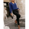 image:imageANRABESS Womens Business Casual Top Dressy Blouses Puff Long Sleeve ShirtsNavy Blue